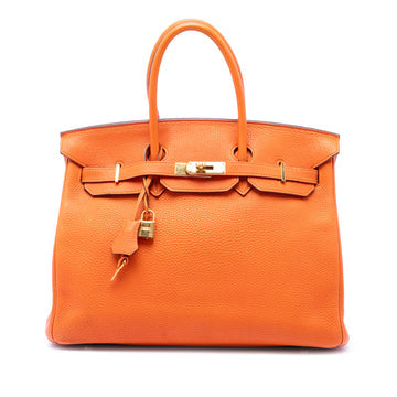 Birkin Handbag Orange Togo with Gold Hardware 35