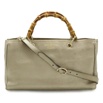 Bamboo Shopper Tote Leather Medium