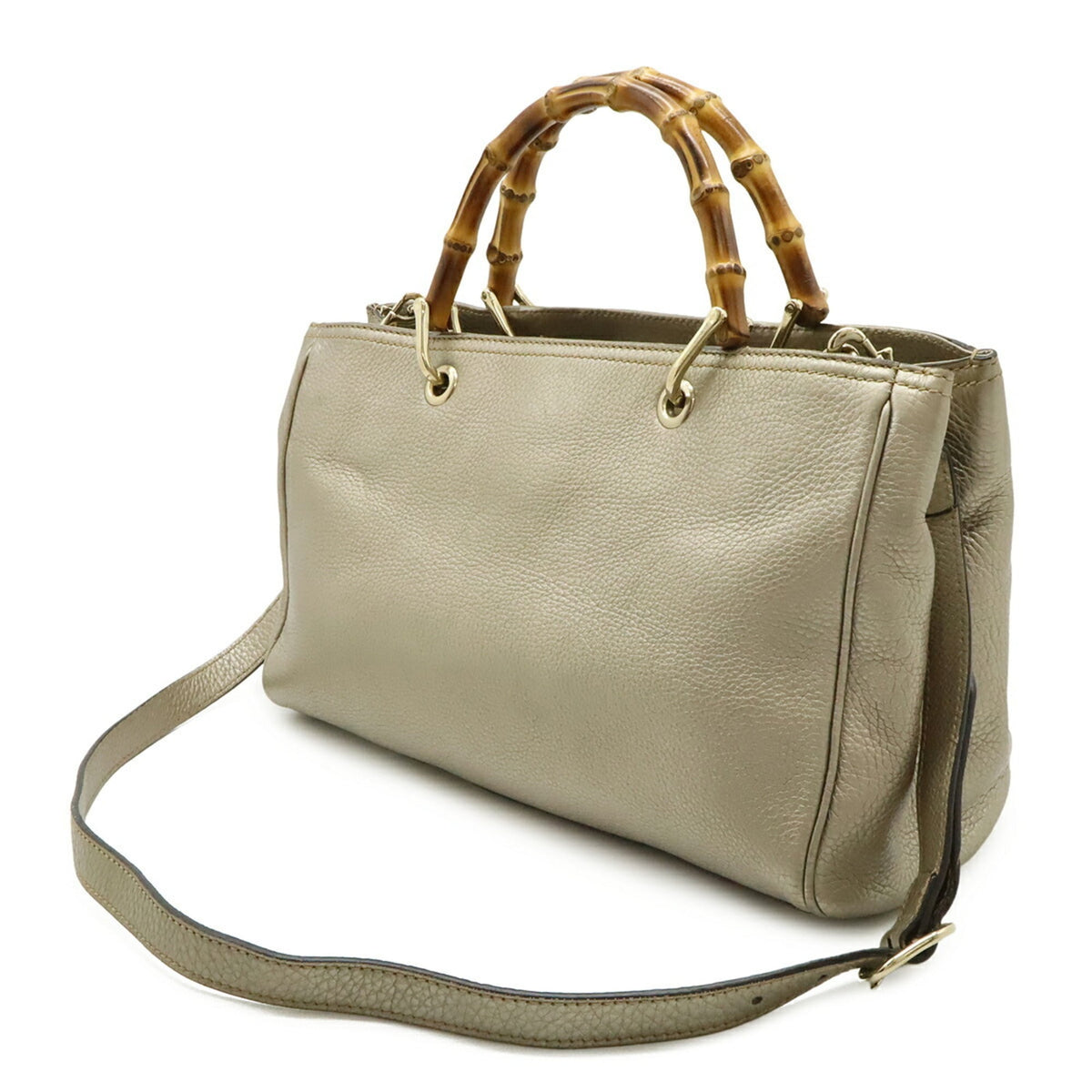 Bamboo Shopper Tote Leather Medium