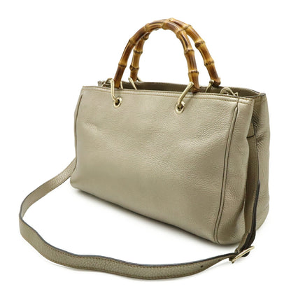 Bamboo Shopper Tote Leather Medium