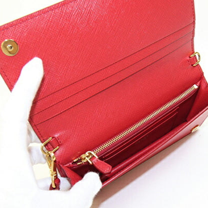 Wristlet Wallet on Chain Saffiano Leather Mini