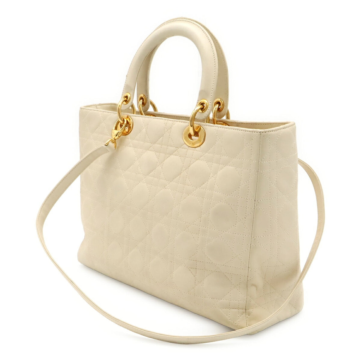 Vintage Lady Dior Bag Cannage Quilt Lambskin Large