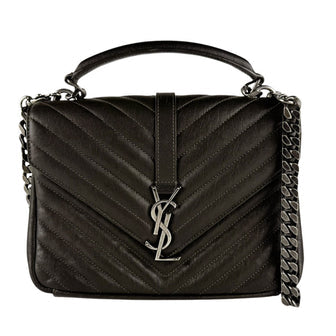 Classic Monogram College Bag Matelasse Chevron Leather Medium