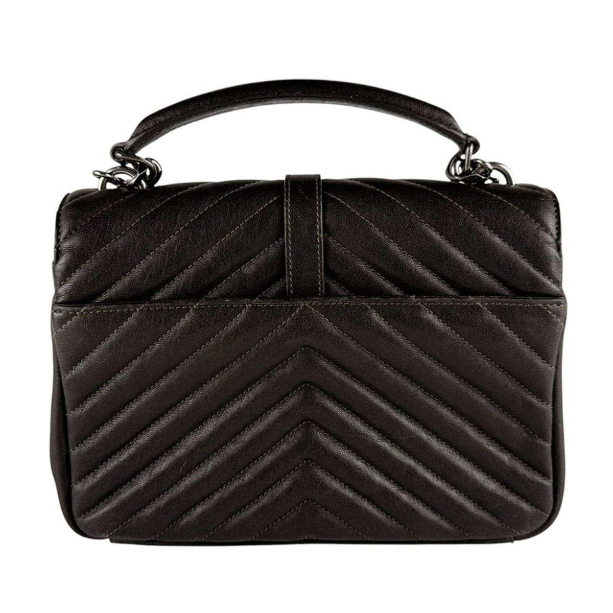 Classic Monogram College Bag Matelasse Chevron Leather Medium
