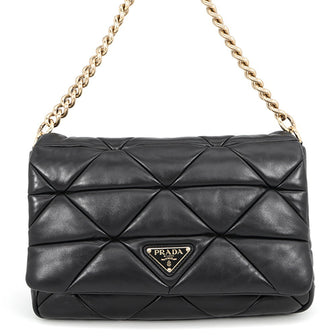 System Flap Shoulder Bag Quilted Nappa Leather Small