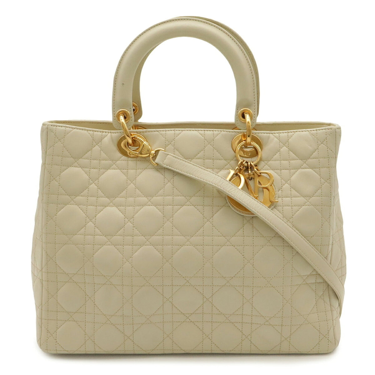 Vintage Lady Dior Bag Cannage Quilt Lambskin Large