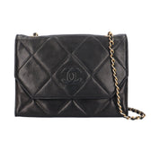 Vintage Diamond CC Flap Bag Quilted Lambskin Small