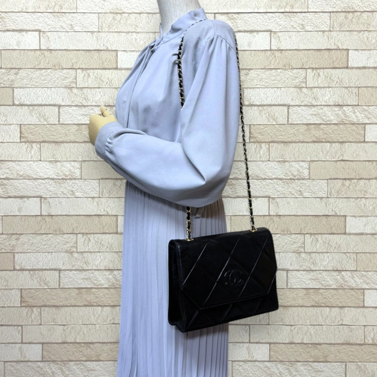 Vintage Diamond CC Flap Bag Quilted Lambskin Small
