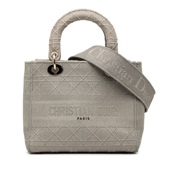 Lady D-Lite Bag Cannage Embroidered Canvas Medium