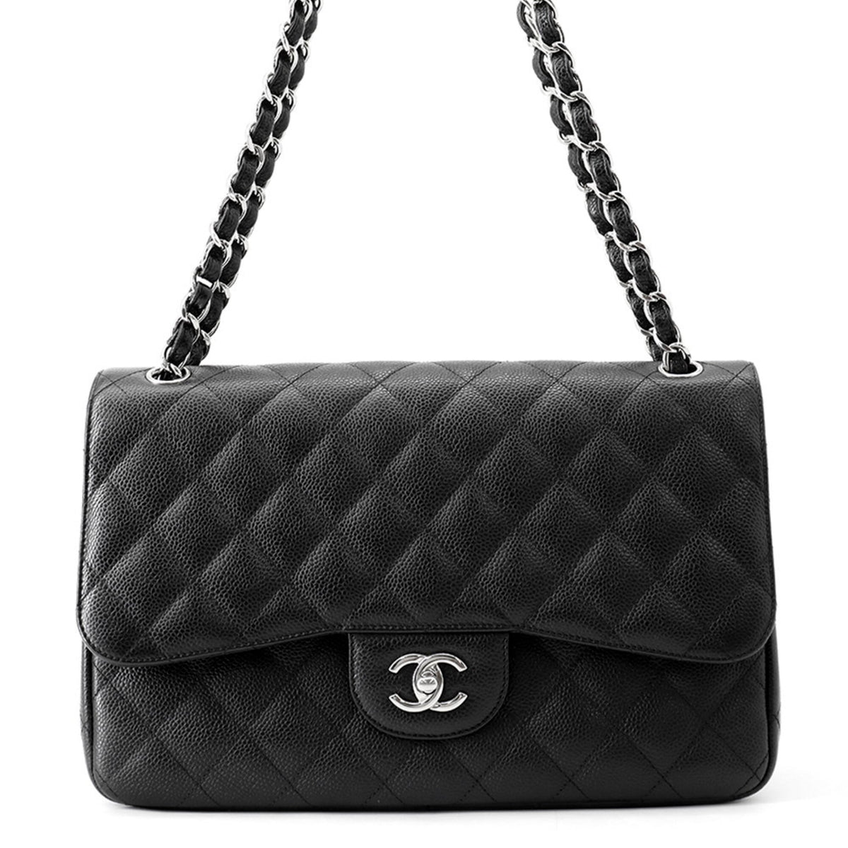 Classic Double Flap Bag Quilted Caviar Jumbo
