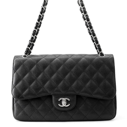 Classic Double Flap Bag Quilted Caviar Jumbo