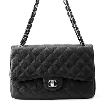Classic Double Flap Bag Quilted Caviar Jumbo
