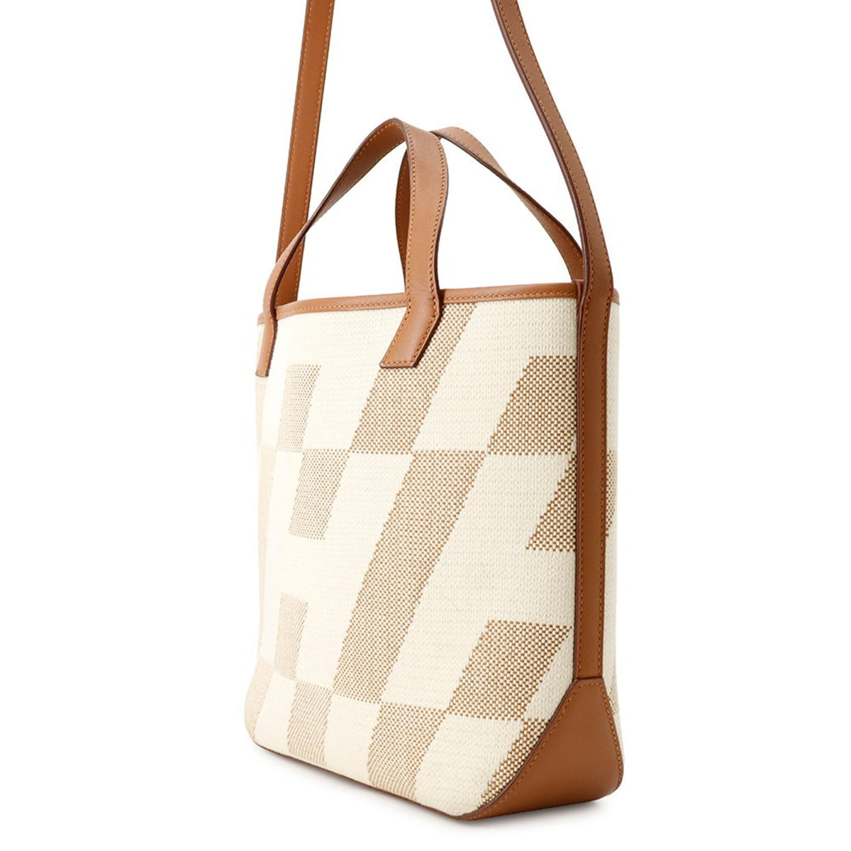 Cabas H en Biais Tote Canvas with Leather 27