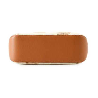 Cabas H en Biais Tote Canvas with Leather 27