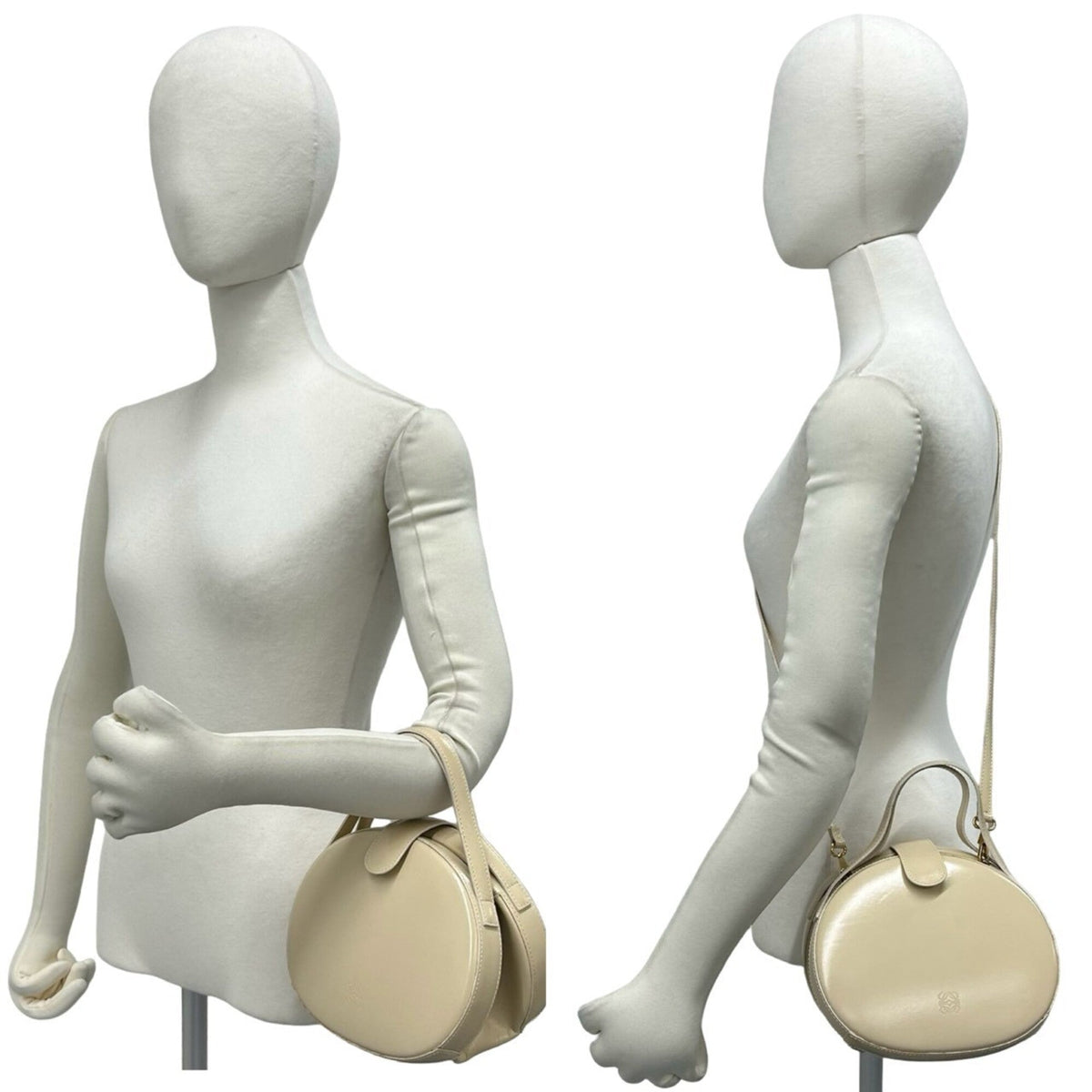 Round Top Handle Bag Leather