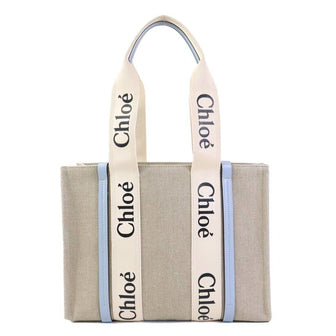 Woody Tote Canvas with Leather Medium