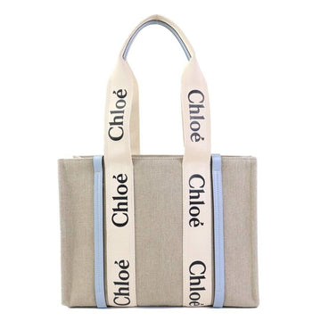 Woody Tote Canvas with Leather Medium