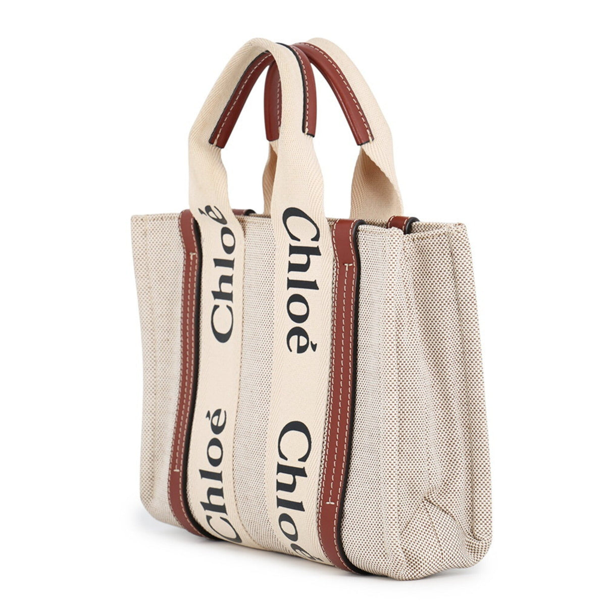 Woody Tote Canvas with Leather Small