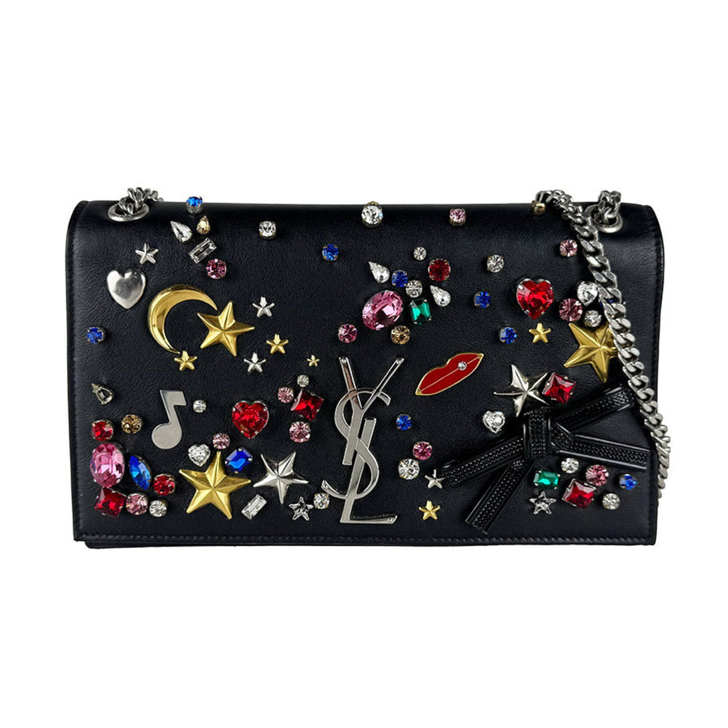 Classic Monogram Crossbody Bag Embellished Leather Medium