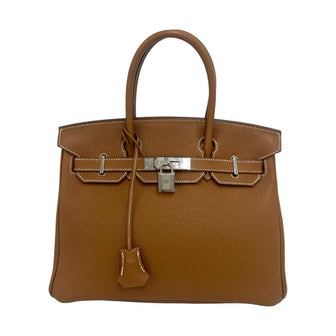 Birkin Handbag Brown Togo with Palladium Hardware 30