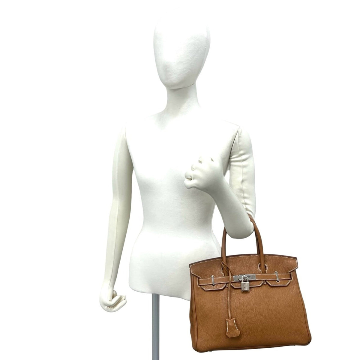 Birkin Handbag Brown Togo with Palladium Hardware 30