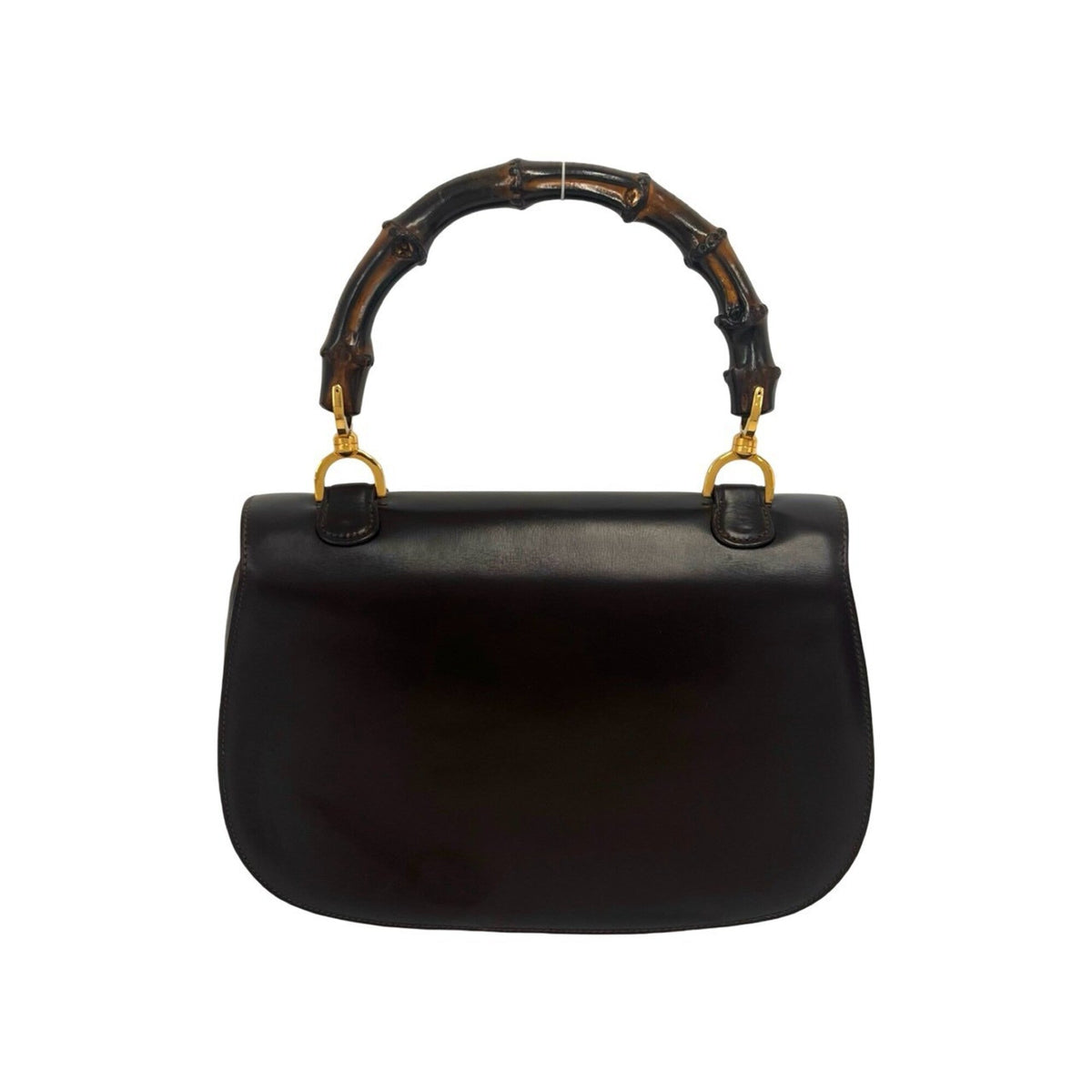 Vintage Convertible Bamboo Top Handle Bag Leather Medium