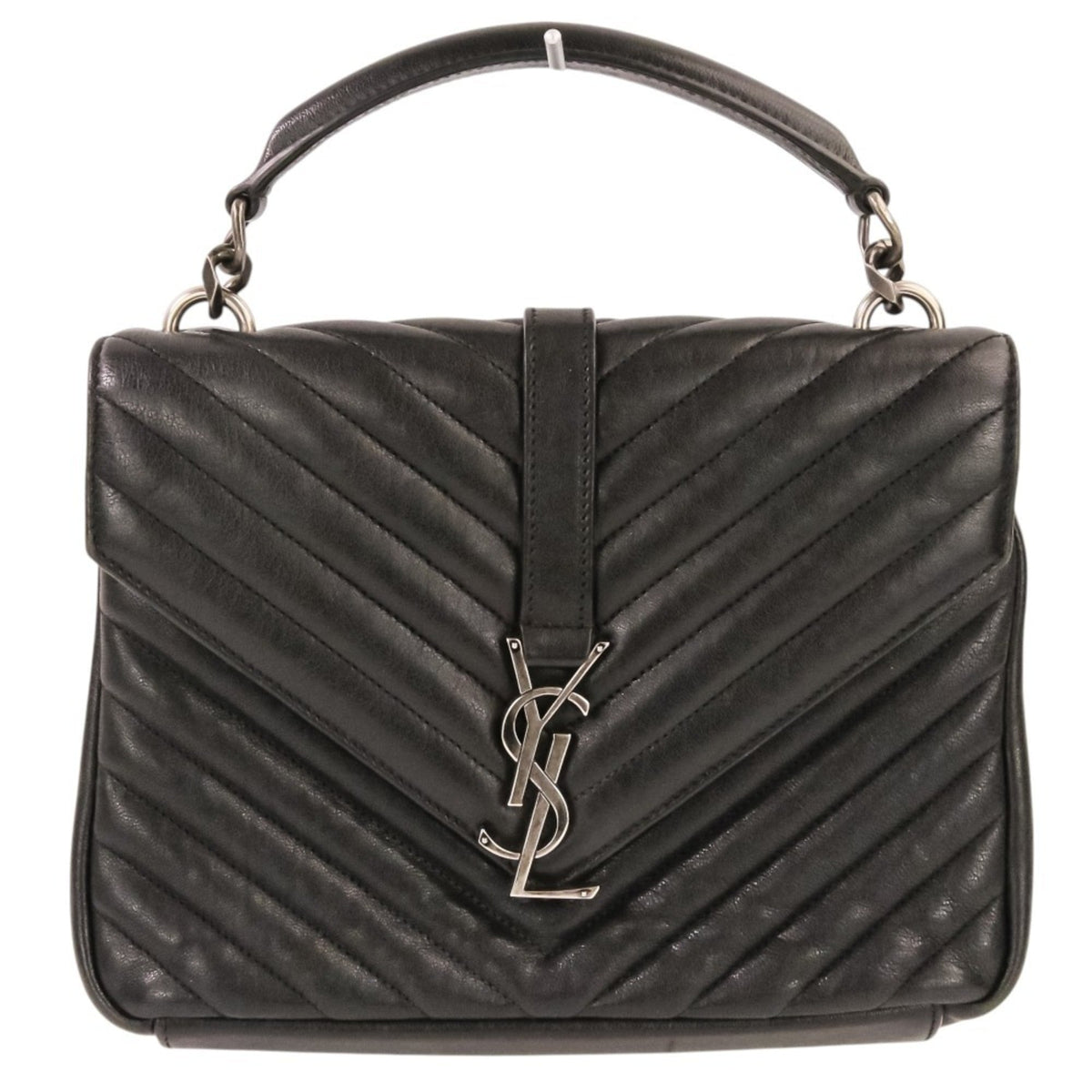 Classic Monogram College Bag Matelasse Chevron Leather Medium