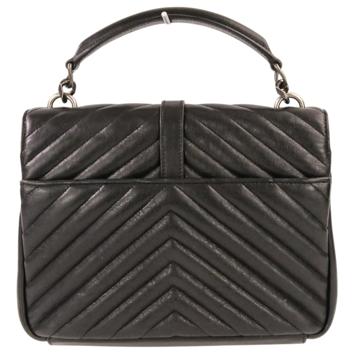 Classic Monogram College Bag Matelasse Chevron Leather Medium
