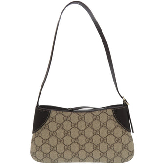 Emblem Shoulder Bag GG Coated Canvas with Leather Small