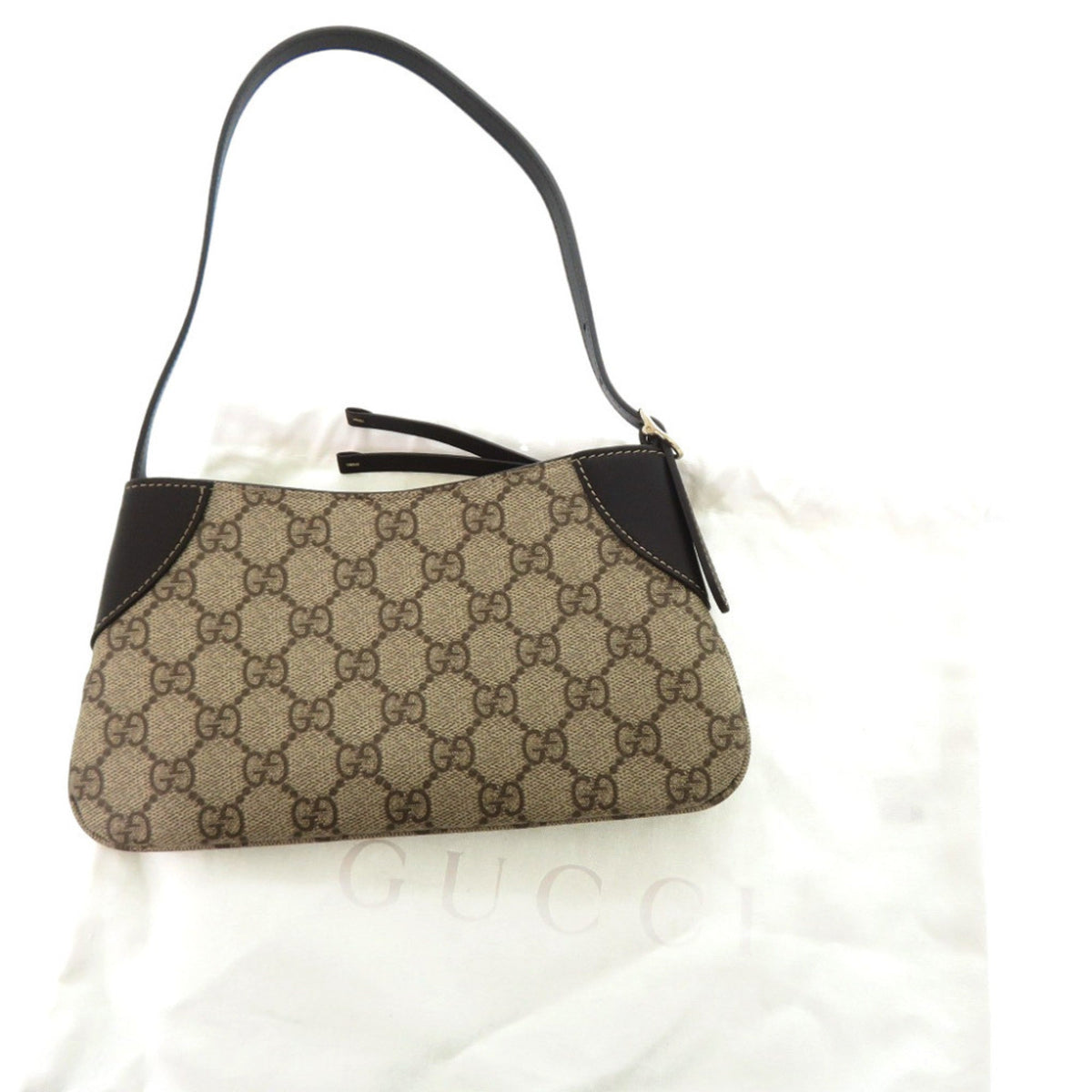 Emblem Shoulder Bag GG Coated Canvas with Leather Small