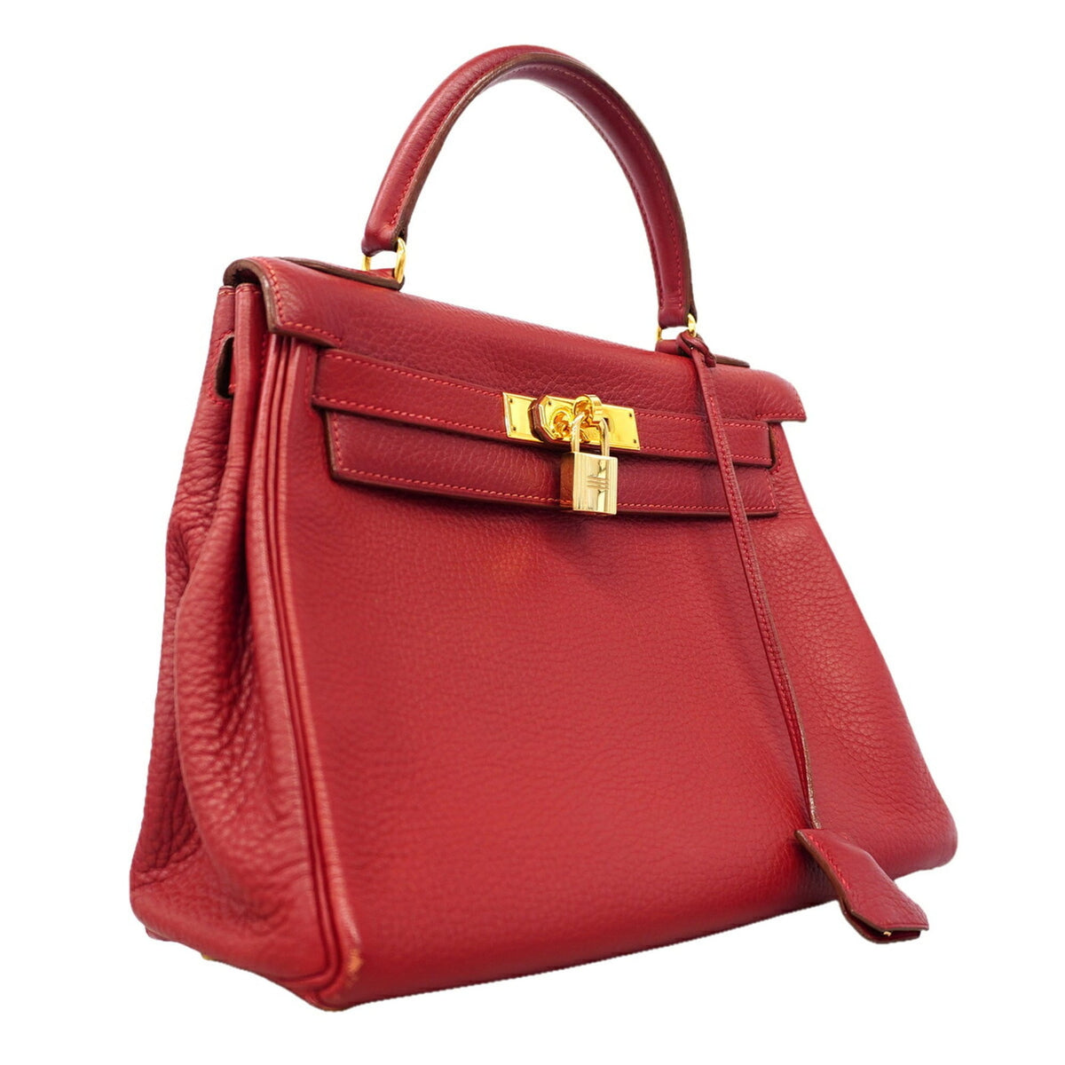 Kelly Handbag Red Clemence with Gold Hardware 28