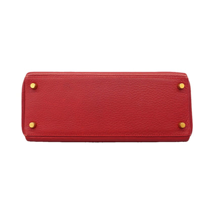 Kelly Handbag Red Clemence with Gold Hardware 28