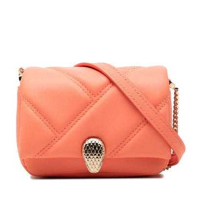 Serpenti Cabochon Shoulder Bag Diagonal Quilted Leather Mini