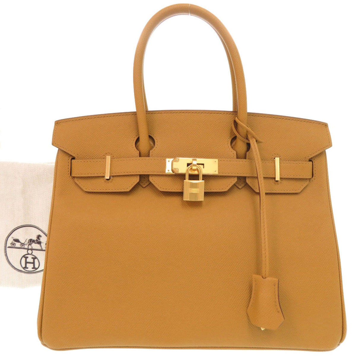 Birkin Handbag Brown Epsom with Gold Hardware 30