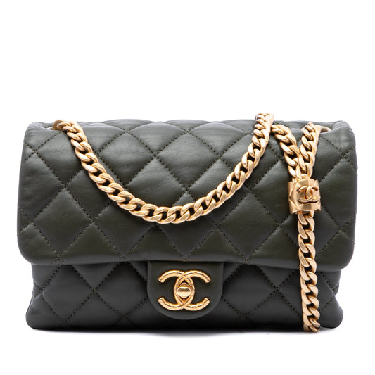 All Slide Long Flap Bag Quilted Lambskin Small