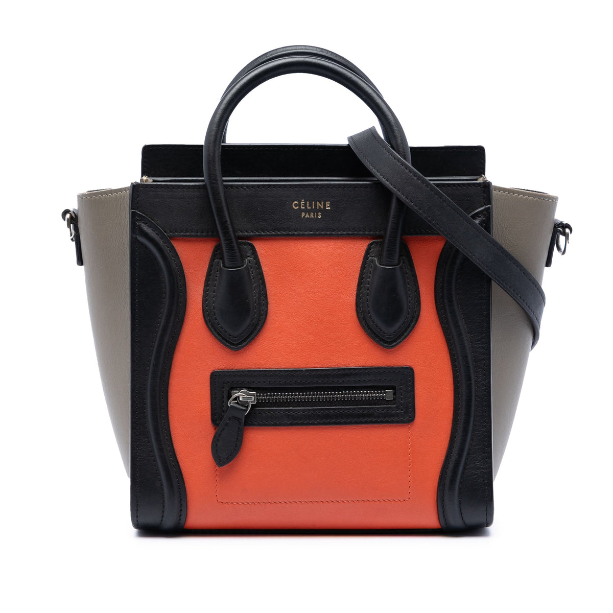 Tricolor Luggage Bag Leather Micro