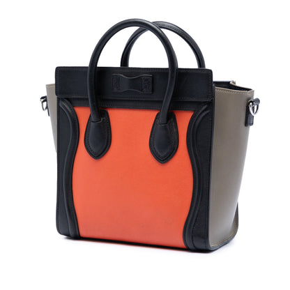 Tricolor Luggage Bag Leather Micro