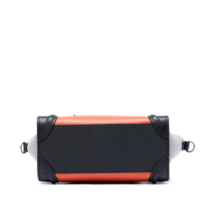 Tricolor Luggage Bag Leather Micro