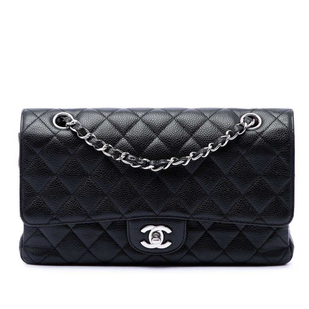 Classic Double Flap Bag Quilted Caviar Medium