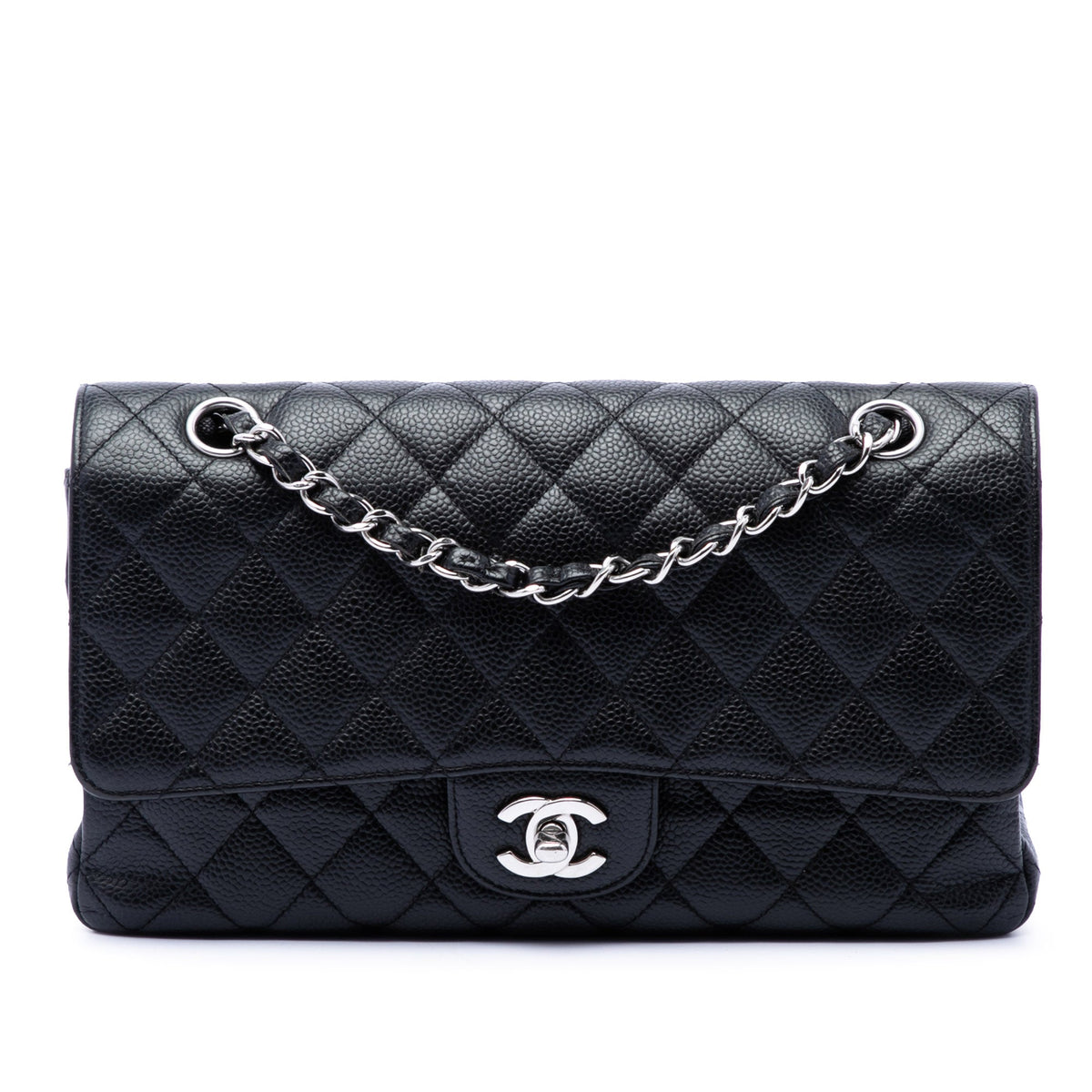 Classic Double Flap Bag Quilted Caviar Medium