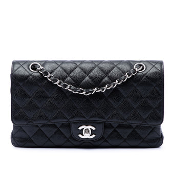 Classic Double Flap Bag Quilted Caviar Medium