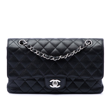 Classic Double Flap Bag Quilted Caviar Medium