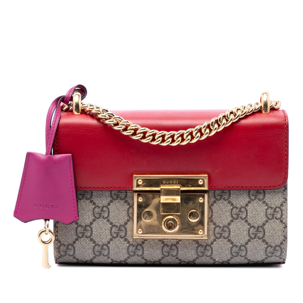 Padlock Shoulder Bag GG Coated Canvas and Leather Small