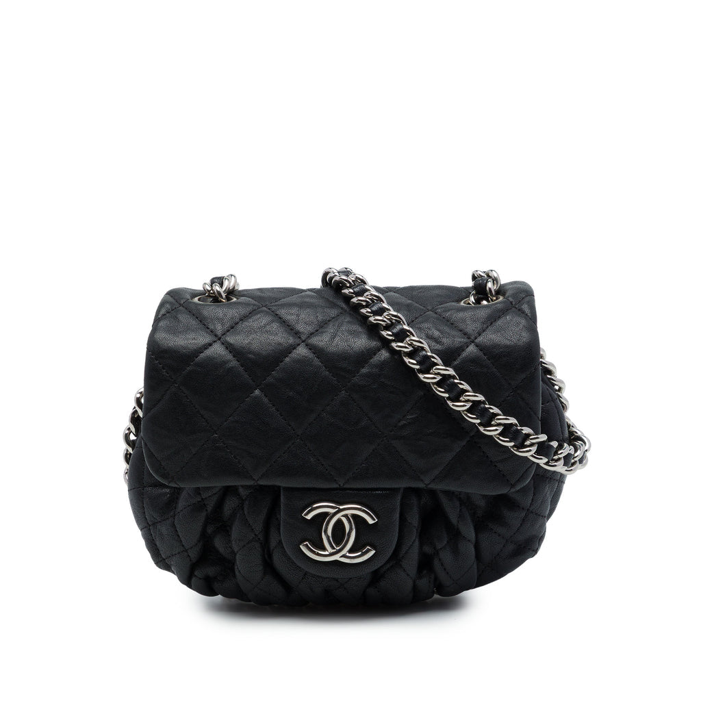 Chain Around Flap Bag Quilted Leather Small