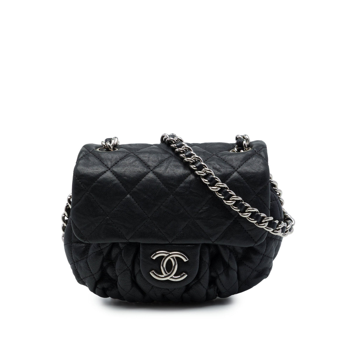 Chain Around Flap Bag Quilted Leather Small
