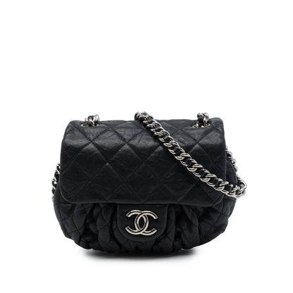 Chain Around Flap Bag Quilted Leather Small