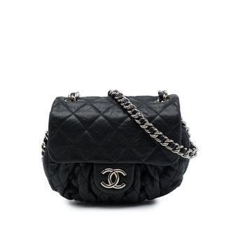 Chain Around Flap Bag Quilted Leather Small
