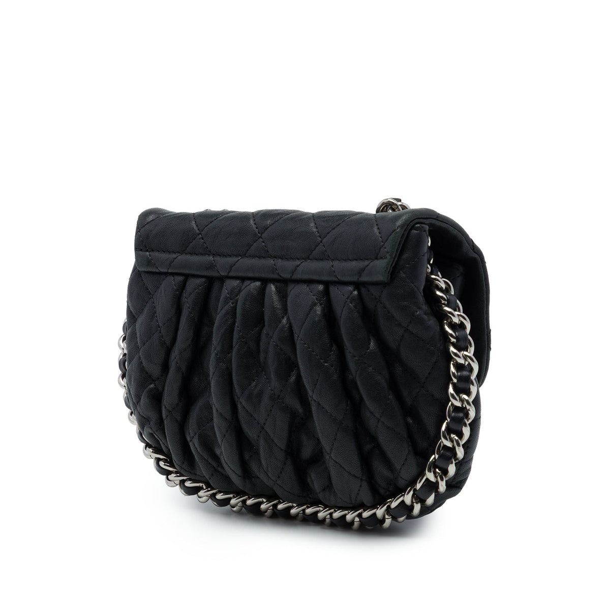Chain Around Flap Bag Quilted Leather Small