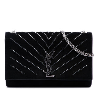 Classic Monogram Crossbody Bag Embellished Suede Medium