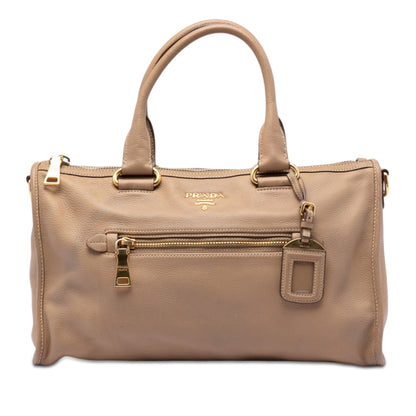 Front Zip Convertible Satchel Vitello Phenix Medium